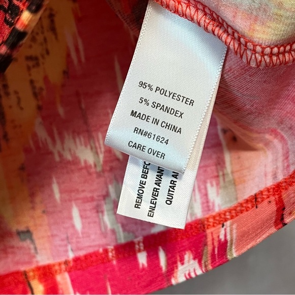 Laura Ashley NWT Tropical Storm Tunic Top Size XL Aspen Multi 3/4 Sleeve Artsy - Picture 12 of 16